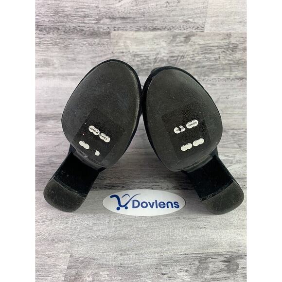 Womens Black Suede Mid Calf High Heel Boots Size 5.5M By H - Picture 5 of 5